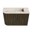 Mondiaz JOYA-DLUX 61.6cm toiletmeubel - ronding links kleur Shadow - Wastafel FAYE positie Rechts 1 kraangat kleur Nata. SW1424999