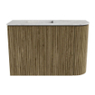Mondiaz JOYA-DLUX 61.6cm toiletmeubel - ronding rechts kleur Dusk - Wastafel FAYE positie Links Zonder kraangat kleur Glace. SW1423180