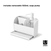 Umbra Sling bac de rangement - 21x18x17cm - avec distributeur de savon - ABS recyclé Blanc SW999812