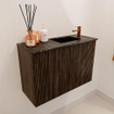 Mondiaz JOYA-DLUX 60cm toiletmeubel - kleur Walnut - Wastafel FAYE positie Rechts 1 kraangat kleur Lava. SW1422438