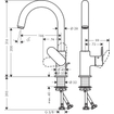 Hansgrohe Vernis Blend wastafelkraan uitloop draaibaar met afvoerplug chroom SW642531