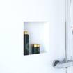 Saniclass Hide Niche de salle de bains 30x30x7cm inox avec bride d'installation Blanc SW641731