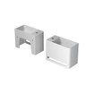 INK Hangar Fontaine - 40x20x30cm - lavabo à droite - 1 trou de robinet - polystone blanc mat SW493425