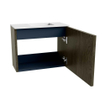 Mondiaz JOYA 50cm meuble de salle de bains - couleur Shadow - Vasque FAYE position Droite 1 trou de robinet couleur Talc. SW1421394