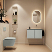 MONDIAZ TURE-DLUX Meuble toilette - 80cm - Greey - EDEN - vasque Ostra - position droite - sans trou de robinet SW1104855