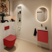 MONDIAZ TURE-DLUX Meuble toilette - 40cm - Fire - EDEN - vasque Opalo - position centrale - sans trou de robinet SW1104346