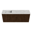 Mondiaz JOYA-DLUX 100cm toiletmeubel - kleur Walnut - Wastafel FAYE positie Links 1 kraangat kleur Opalo. SW1422533