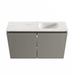 MONDIAZ TURE-DLUX Meuble toilette - 80cm - Smoke - EDEN - vasque Ostra - position droite - 1 trou de robinet SW1105145