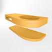 MONDIAZ RIVA Ensemble de meuble salle de bain - 100x50x5.8cm - 0 tiroirs - Ocre mat - 1 trou de robinet - lavabo à droite - solid surface ocre SW703446
