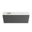 MONDIAZ TURE-DLUX meuble WC 120 cm Dark Grey. Lavabo EDEN Ostra position gauche. Sans trou de robinet. SW1104815
