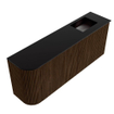 Mondiaz JOYA 101.6cm meuble de salle de bains - arrondi gauche couleur Walnut - Vasque FAYE position Droite Sans trou de robinet couleur Urban. SW1421404