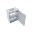 MONDIAZ TURE-DLUX meuble de toilettes 40 cm Clay. EDEN lavabo Opalo position gauche. Sans trou de robinet. SW1104252