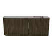 Mondiaz JOYA-DLUX Meuble de salle de bains - 101,6 cm - arrondi gauche couleur Shadow - Vasque FAYE position droite 1 trou de robinet couleur Oza SW1425079