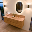 Mondiaz CIRO-DLUX Badkamermeubelset - 160x45x50cm - Solid surface wastafel Saba - 1 wasbak Rechts - 1 kraangat - 4 lades - Oak SW1531207