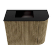 Mondiaz JOYA 51.6cm meuble de salle de bains - arrondi droit couleur Dusk - Vasque FAYE position Gauche Sans trou de robinet couleur Urban. SW1421676