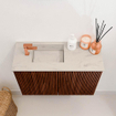 Mondiaz JOYA-DLUX 60cm toiletmeubel - kleur Ruby - Wastafel FAYE positie Links 1 kraangat kleur Opalo. SW1423699