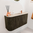 Mondiaz JOYA-DLUX 83.2cm meuble de toilette - arrondis gauche et droite couleur Shadow - Vasque FAYE position Milieu 1 trou de robinet couleur Frappe. SW1422748