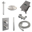 BRAUER Brushed Edition Regendoucheset inbouw - hoofddouche 20 cm - 2 functies - inclusief inbouwdeel - handdouche Staaf 1 standen - geborsteld RVS PVD SW538378
