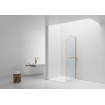 Aloni paroi de douche - 100x200cm - coins arrondis - verre de sécurité - 6mm - porte-serviettes - or brossé SW1418829