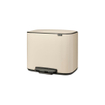 Brabantia Bo Pedaalemmer - 3x11 liter - 3 kunststof binnenemmers - soft beige SW1117446