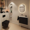 MONDIAZ TURE-DLUX Meuble toilette - 60cm - Urban - EDEN - vasque Opalo - position gauche - sans trou de robinet SW1104131