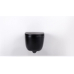 FugaFlow Eccelente Pietra Swirl Ensemble WC suspendu - 36,5x53,0cm - chasse profonde - sans rebord - abattant slim à fermeture douce - noir mat SW1469379