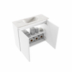 MONDIAZ TURE-DLUX Meuble de toilettes 60 cm Talc. Lavabo EDEN Ostra position milieu. Avec 1 trou de robinet. SW1104647