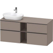 Duravit D-neo Meuble sous vasque 140x55x66.4cm 4 tiroirs Basalte mat SW641241