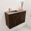 Mondiaz JOYA-DLUX 60cm toiletmeubel - kleur Walnut - Wastafel FAYE positie Links 1 kraangat kleur Oza. SW1424551