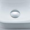 QeramiQ Fuente Ensemble de lave-mains - 40x21.5x12cm - droit - lisse - semi-circulaire - 1 trou de robinet - céramique - robinet de lavabo chromé - bouchon de vidage - siphon abaissé - Blanc Brillant SW1232783