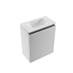 MONDIAZ TURE-DLUX Meuble toilette - 40cm - Plata - EDEN - vasque Opalo - position centrale - sans trou de robinet SW1104466