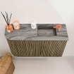 Mondiaz JOYA-DLUX Meuble de toilette 71,6cm - arrondi gauche couleur Dusk - Vasque FAYE position Droite 1 trou de robinet couleur Sombra. SW1426156