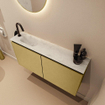 MONDIAZ TURE-DLUX Meuble toilette - 100cm - Oro - EDEN - vasque Opalo - position gauche - 1 trou de robinet SW1104456