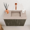 Mondiaz JOYA-DLUX 50cm meuble de toilette - couleur Shadow - Vasque FAYE position Droite Sans trou de robinet couleur Saba. SW1425102