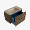 Mondiaz CIRO-DLUX Meuble de salle de bains - 80x45x50cm - Plan vasque solid surface Arena - 1 vasque au milieu - 1 trou de robinetterie - 2 tiroirs - Dusk SW1533087