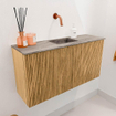 Mondiaz JOYA-DLUX 80cm toiletmeubel - kleur Oak - Wastafel FAYE positie Midden Zonder kraangat kleur Oza. SW1424096