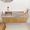 Mondiaz JOYA-DLUX 90cm toiletmeubel - kleur Oak - Wastafel FAYE positie Links Zonder kraangat kleur Oza. SW1424092