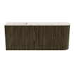 Mondiaz JOYA-DLUX Meuble de salle de bains 101,6cm - arrondi droit couleur Shadow - Vasque FAYE position Gauche 1 trou de robinet couleur Nata SW1424983