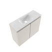 MONDIAZ TURE-DLUX Meuble toilette - 60cm - Linen - EDEN - vasque Opalo - position centrale - sans trou de robinet SW1104405