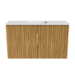 Mondiaz JOYA 70cm meuble de salle de bains WC - couleur Oak - Vasque FAYE position Milieu 1 trou de robinet couleur Talc. SW1421104