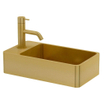 Qisani Vanity Lave-mains 22x40x10cm avec 1 trou pour robinetterie et bonde light Gold SW203622