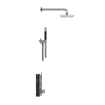 Hotbath Cobber IBS24 Ensemble de douche de tête encastré - bras mural 35 cm - douche de tête ronde 20 cm - douchette barre - chrome SW230013