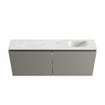 MONDIAZ TURE-DLUX Meuble toilette - 120cm - Smoke - EDEN - vasque Ostra - position droite - sans trou de robinet SW1105130