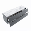 MONDIAZ VICA-DLUX Ensemble meuble de salle de bains - 150cm - meuble bas plata - 4 tiroirs - lavabo encastré cloud à droite - sans trous de robinet - version hauteur 60cm - glace SW1088397