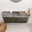 Mondiaz JOYA-DLUX 93.2cm toiletmeubel - ronding links en rechts kleur Shadow - Wastafel FAYE positie Midden 1 kraangat kleur Sombra. SW1425239