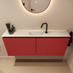 MONDIAZ TURE-DLUX Meuble toilette - 120cm - Fire - EDEN - vasque Ostra - position centrale - 1 trou de robinet SW1104831