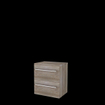 Basic-Line Start 46 ensemble de meubles de salle de bain 60x46cm avec poignées 2 tiroirs plan vasque mfc scotch oak SW638856
