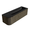 Mondiaz KURVE Ensemble de meuble de salle de bains - 145x46x40cm - 1 tiroir - 1 porte - vasque solid surface - droite - sans trou de robinet - Shadow SW1414272