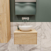 Mondiaz LUSH Meuble salle de bains avec 1 tiroir lavabo BARCO 60x30x45cm Centre sans trou de robinet Washed oak SW409544