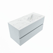 Mondiaz VICA-DLUX Ensemble de meuble de salle de bain - 100cm - meuble sous-vasque argile - 2 tiroirs - lavabo encastré nuage droite - 1 trou de robinet - version haute 60cm - opalo SW1086495